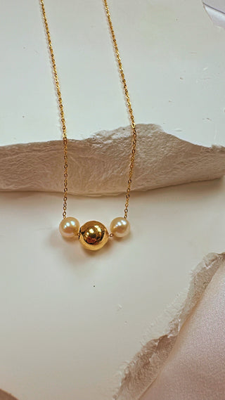 9KT YG PEARL NECKLACE GR031