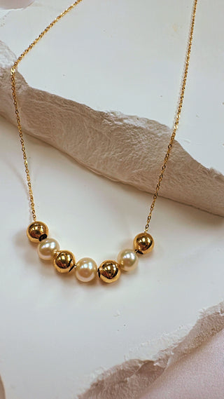 9KT YG PEARL NECKLACE GR029