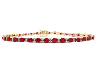 18KT YG RUBY AND DIAMOND BRACELET