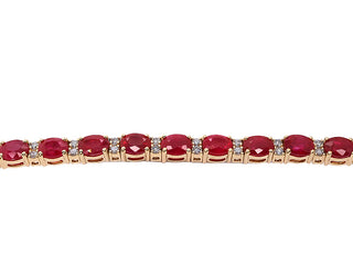 18KT YG RUBY AND DIAMOND BRACELET