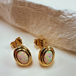 9KT YG OPAL OPAL EARRINGS GR033
