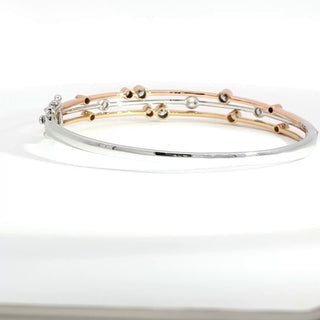 18K PINK YELLOW WHITE GOLD DIAMOND BANGLE