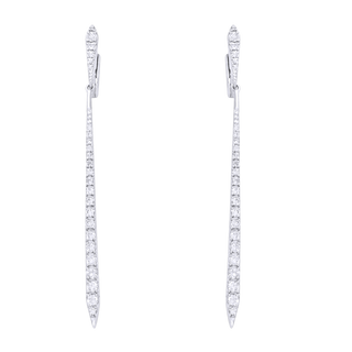 9 Kt White Gold Diamond Drop Earrings