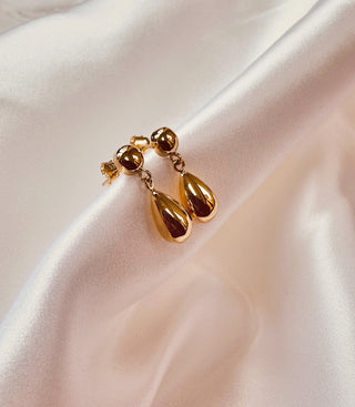 9KT YELLOW GOLD DROP EARRINGS . GR007