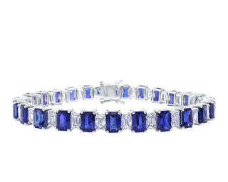 Platinum + 18K Sapphire & Diamond Bracelet