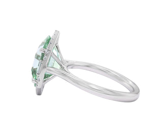 Platinum Green Mint Tourmaline and Diamond Ring