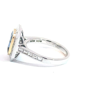PLATINUM SAPPHIRE AND DIAMOND RING