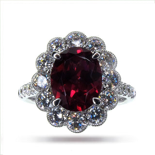 18 Kt White Gold Rubellite Ring