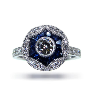 18 Kt White Gold Sapphire Ring