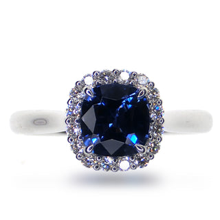 Platinum Sapphire and Diamond Ring