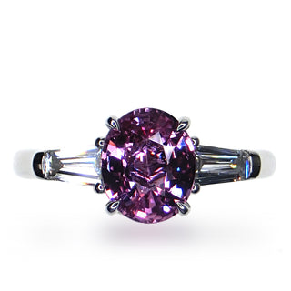 Platinum Pink Sapphire and Diamond Ring