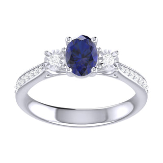 9 Kt White Gold Sapphire and Diamond Ring