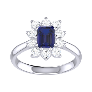 18 Kt White Gold Sapphire and Diamond Ring