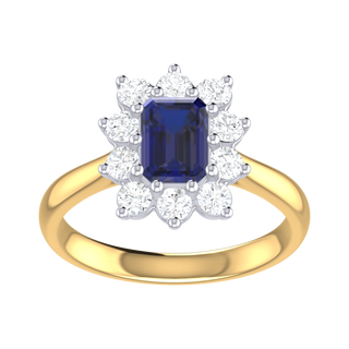 18 Kt Yellow Gold Sapphire and Diamond Ring