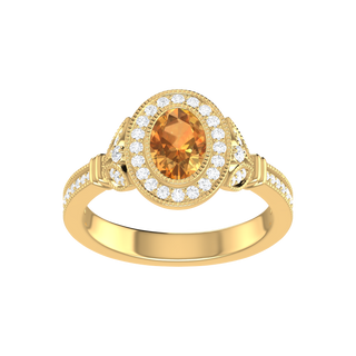 9KT YELLOW GOLD CITRINE RING