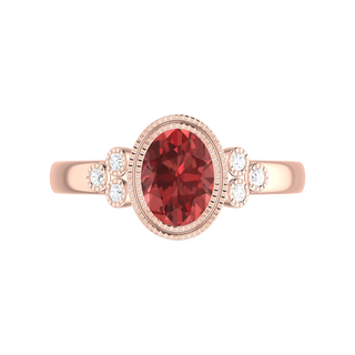 9 Kt Rose Gold Garnet Ring