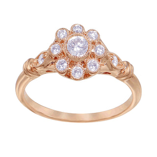 18 Kt Pink Gold Diamond Ring