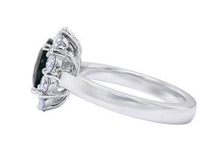 Platinum African Sapphire and Diamond Ring