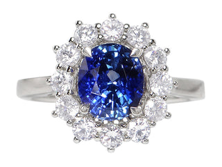 18 Kt White Gold Sapphire and Diamond Ring