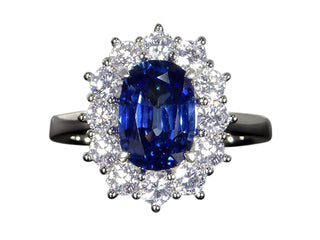 18 Kt White Gold Sapphire and Diamond Ring