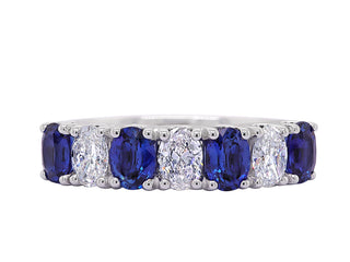 Platinum Blue Sapphire and Diamond Ring
