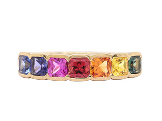 18KT YG RAINBOW SAPPHIRE RING