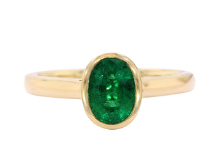 18 Kt Yellow Gold African Emerald Ring