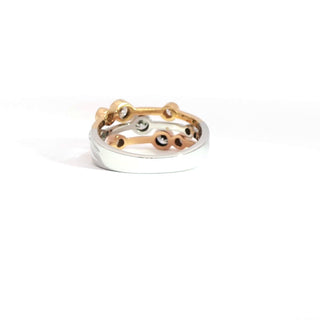 18K PINK YELLOW WHITE GOLD DIAMOND RING