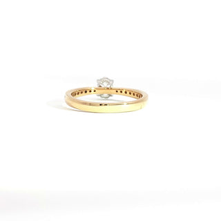 18K WHITE YELLOW GOLD DIAMOND RING
