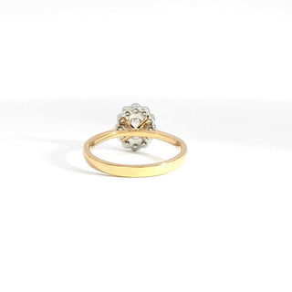 18K WHITE YELLOW GOLD DIAMOND RING