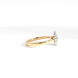 18K WHITE YELLOW GOLD DIAMOND RING