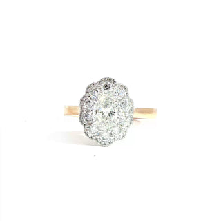 18K YELLOW GOLD WHITE HEAD DIAMOND RING