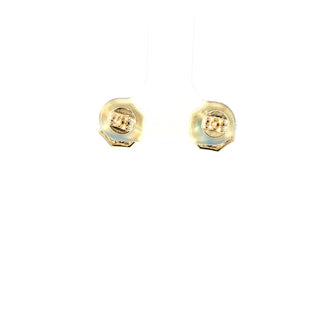 9KT YELLOW GOLD BLUE TOPAZ DIAMOND EARRINGS