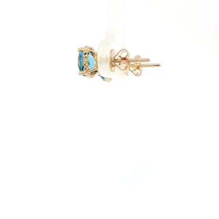 9KT YELLOW GOLD BLUE TOPAZ EARRINGS