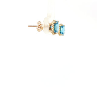 9KT YELLOW GOLD BLUE TOPAZ EARRINGS