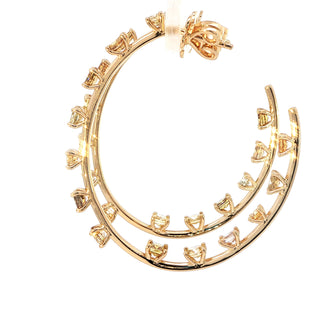 18K YELLOW GOLD FANCY DIAMOND AND DIAMOND EARRINGS