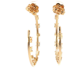 18K YELLOW GOLD FANCY DIAMOND AND DIAMOND EARRINGS