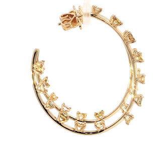 18K YELLOW GOLD FANCY DIAMOND AND DIAMOND EARRINGS