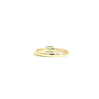 18K YELLOW GOLD DIAMOND EMERALD RING