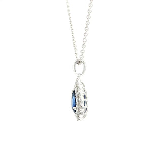 18 Kt White Gold Sapphire and Diamond Pendant
