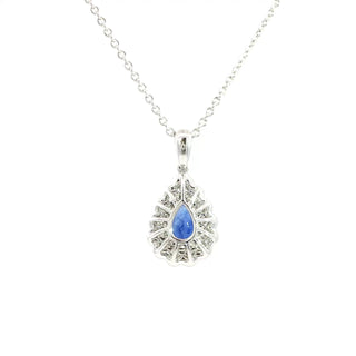 18 Kt White Gold Sapphire and Diamond Pendant