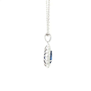 18 Kt White Gold Sapphire and Diamond Pendant