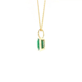 18K YELLOW GOLD  EMERALD DIAMOND PENDENT