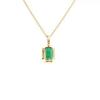 18K YELLOW GOLD  EMERALD DIAMOND PENDENT