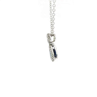 18 Kt White Gold Sapphire and Diamond Pendant