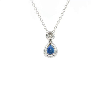 18 Kt White Gold Sapphire and Diamond Pendant