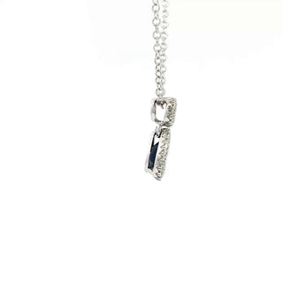 18 Kt White Gold Sapphire and Diamond Pendant