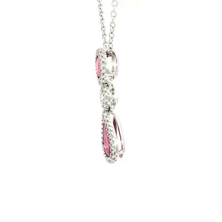 18K WHITE GOLD RUBY DIAMOND PENDANT