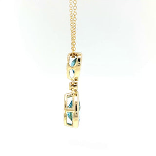 9KT YELLOW GOLD BLUE TOPAZ PENDANT