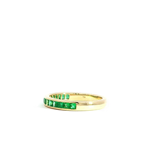 18K YELLOW GOLD EMERALD RING